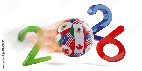 year 2026 and soccer ball w...