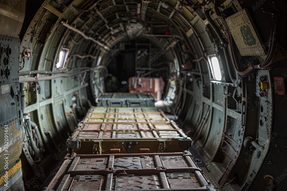 ammunition boxes in a cargo plane ammunition boxes in a cargo plane