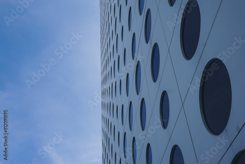 Low angle view of a modern building against the sky