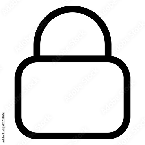 padlock line icon isolated on white background