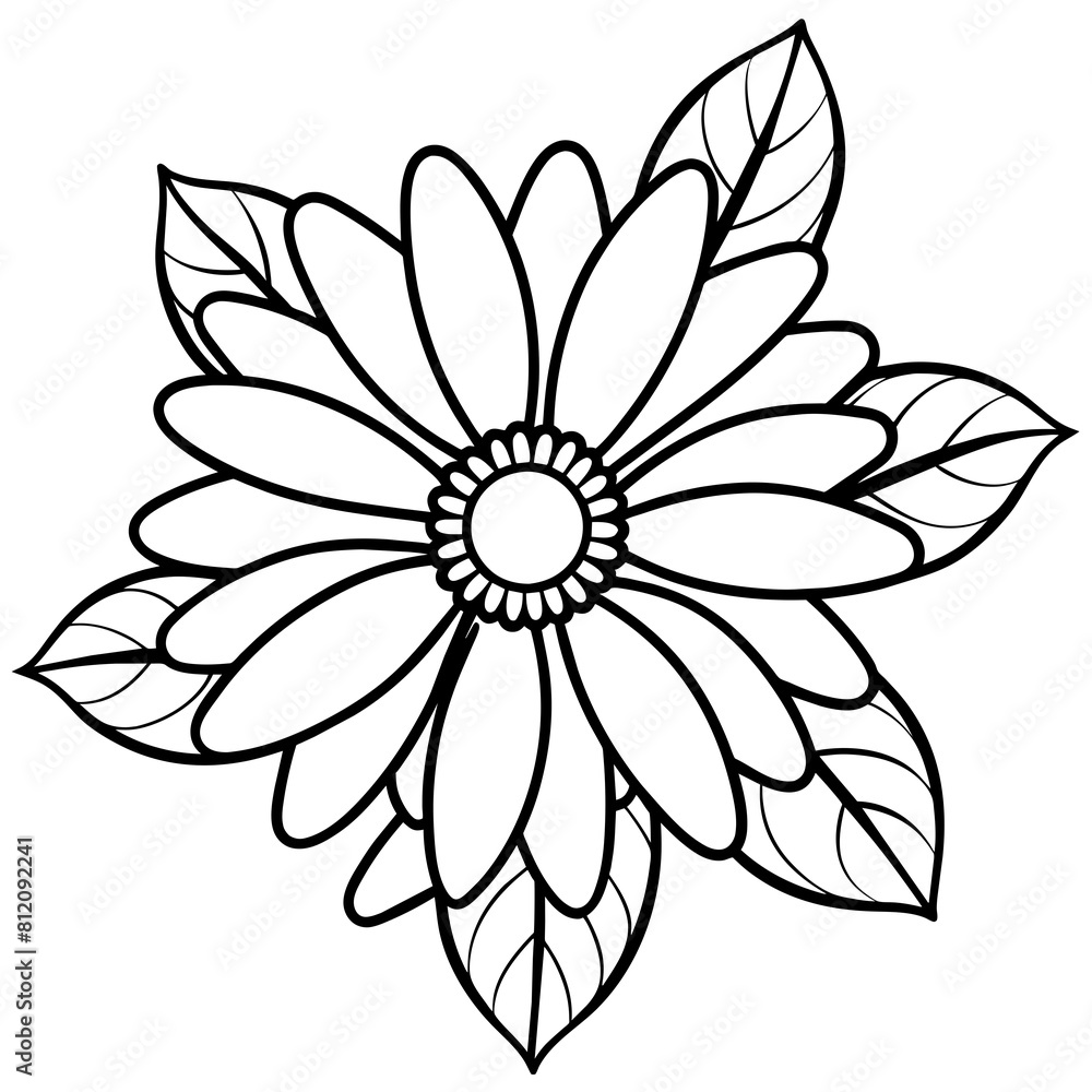 Daisy flower outline coloring book page line art drawing vector illustration for children and adults Daisy flower outline coloring book page line art drawing vector illustration for children and adults