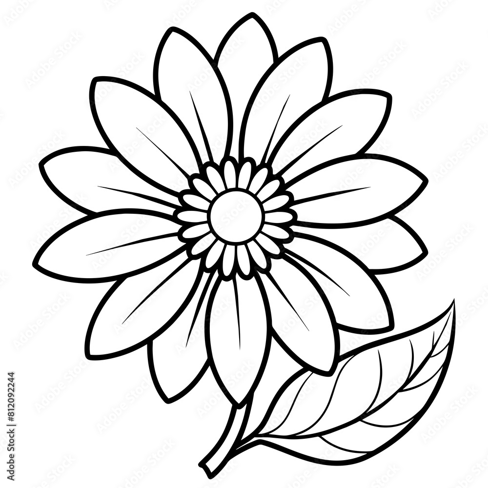 Daisy flower outline coloring book page line art drawing vector illustration for children and adults Daisy flower outline coloring book page line art drawing vector illustration for children and adults