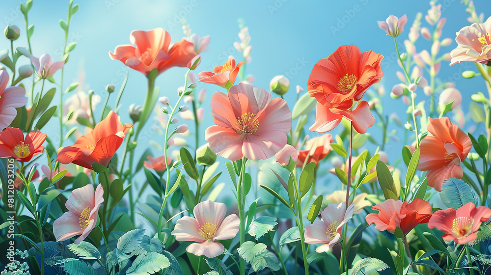Flowers in the style of watercolor art. Luxurious floral elements, botanical background or Flowers in the style of watercolor art. Luxurious floral elements, botanical background or