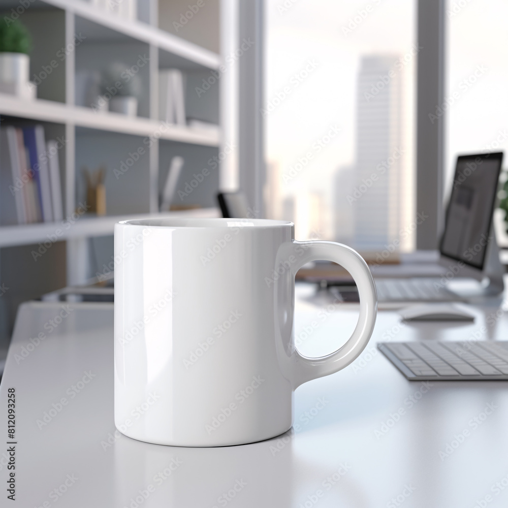 mug of coffee on an office desk mug of coffee on an office desk