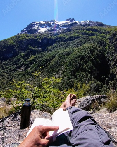 descansando  en la montaña