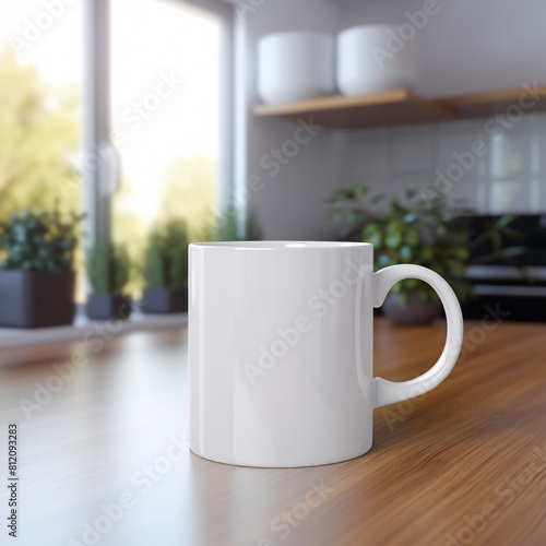 mug of coffee on a kitchen counter