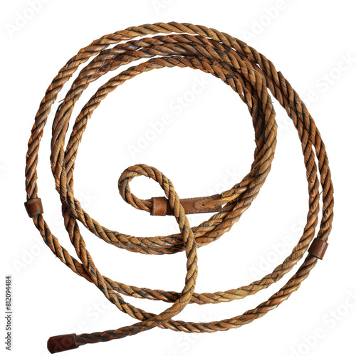 Cowboy lasso or extensive rope isolated on transparent background