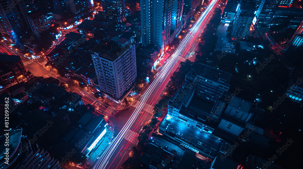 Obraz premium night time traffic