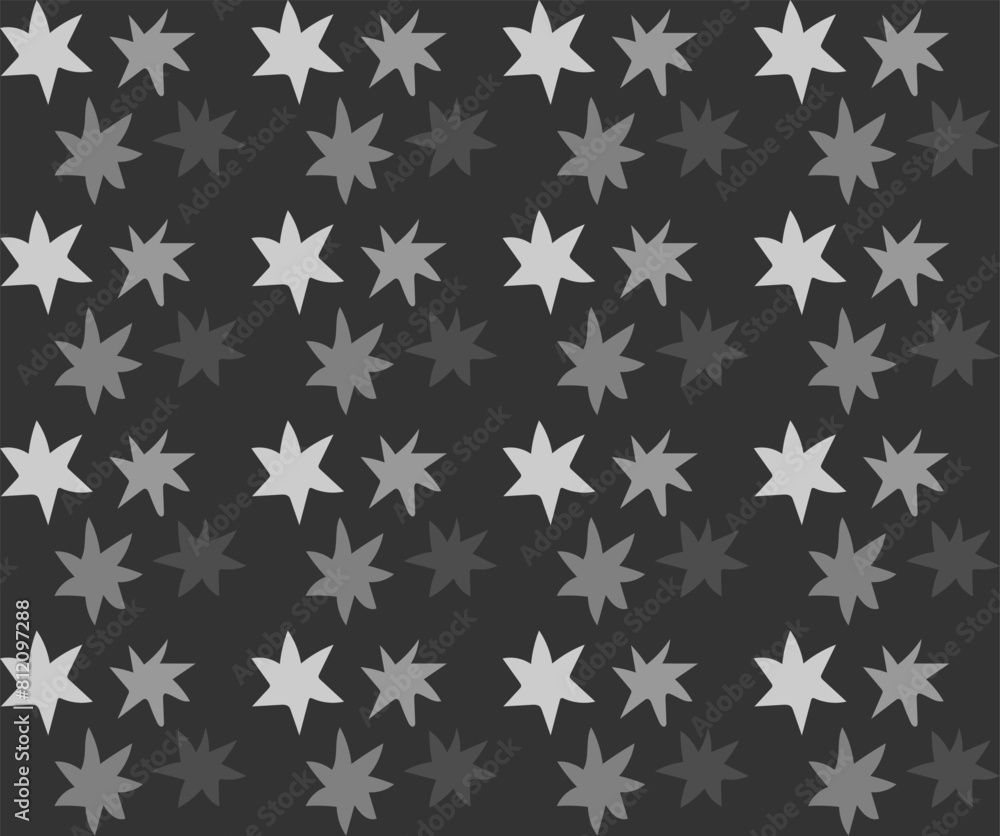 Abstract texture in the form of a monochrome pattern of stars on a gray background Abstract texture in the form of a monochrome pattern of stars on a gray background