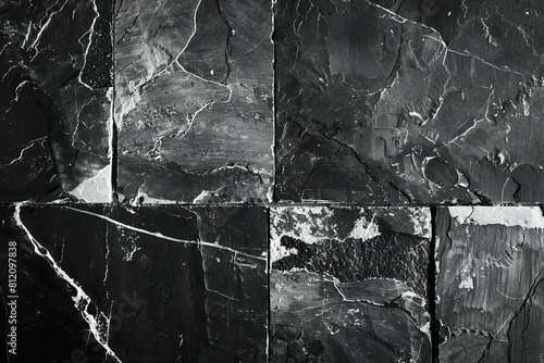 Dark grey and white black slate concrete tiles for office rooms and dining rooms matt