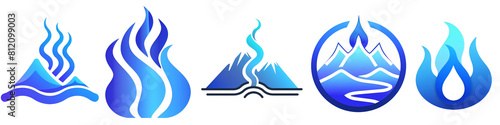 Geothermal clipart collection, symbol, logos, icons isolated on transparent background