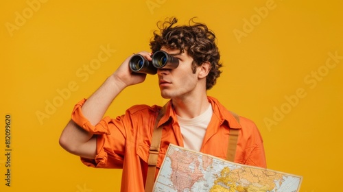 The Explorer with Binoculars and Map