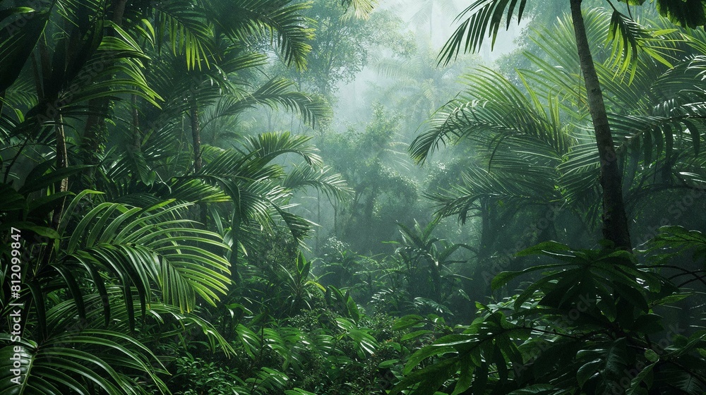 Naklejka premium ジュラ紀のジャングル3