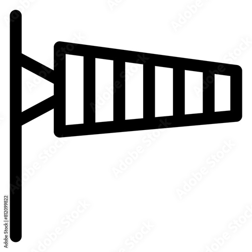 windsock line icon isolated on white background