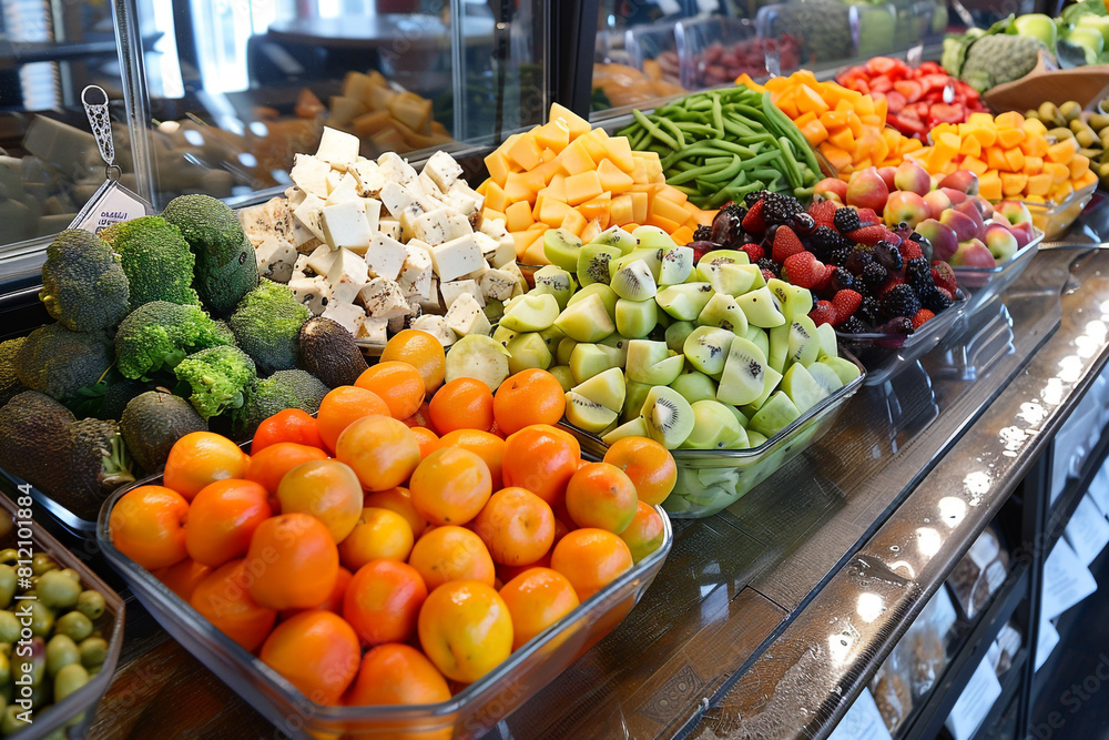 Assorted Fresh and Healthy Foods Display 