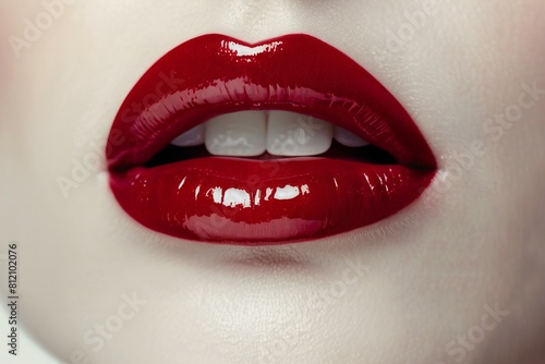 Red lips of woman, high quality, high resolution