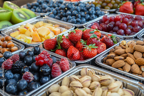 Assorted Fresh Berries and Nuts Variety Display 