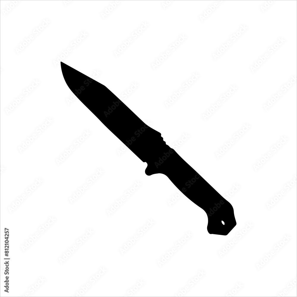 Combat knife silhouette icon vector illustration isolated on white background Combat knife silhouette icon vector illustration isolated on white background
