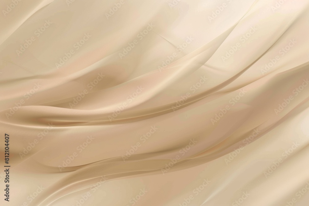 Fototapeta premium Abstract beige background with flowing fabric, elegant and luxurious design