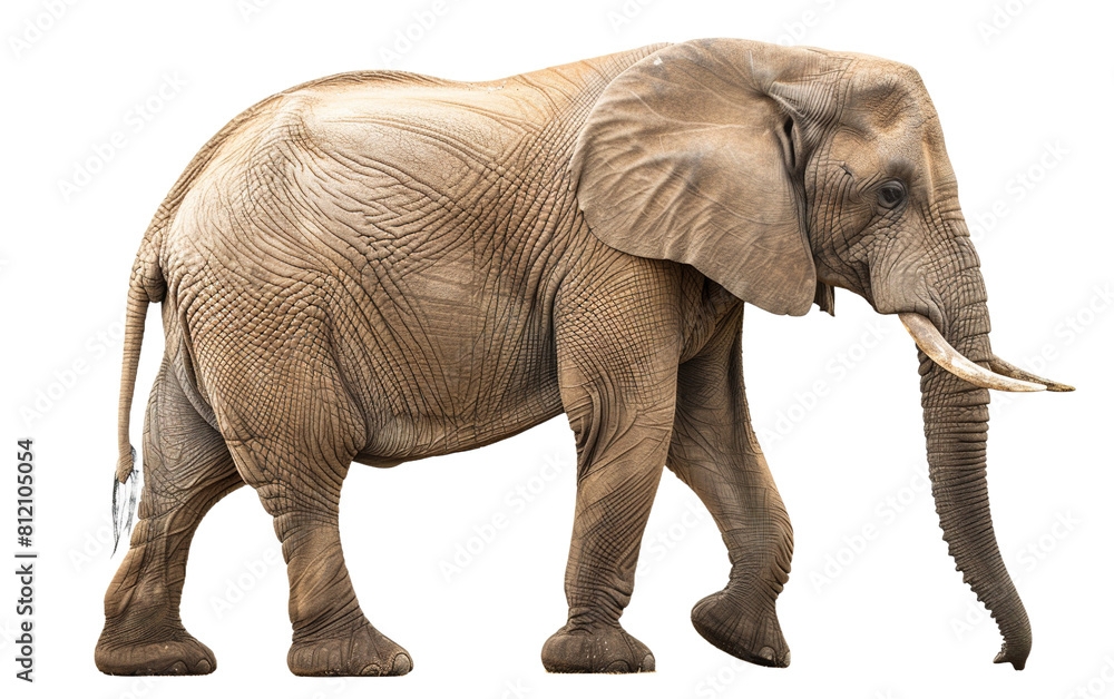 Fototapeta premium African elephant on white background,png