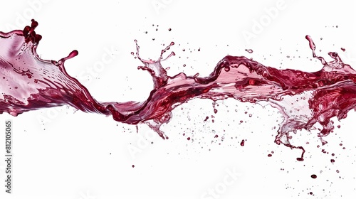 elegant red wine splash isolated on white background food photography