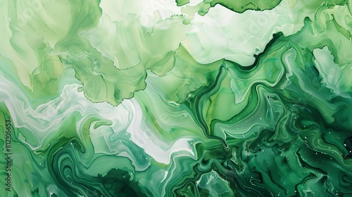 abstract green watercolor background with organic shapes and textures dynamic backdrop design photo