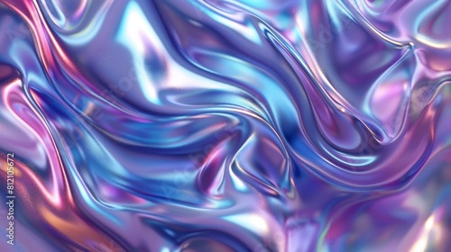 abstract liquid metal background iridescent chrome wavy texture digital illustration