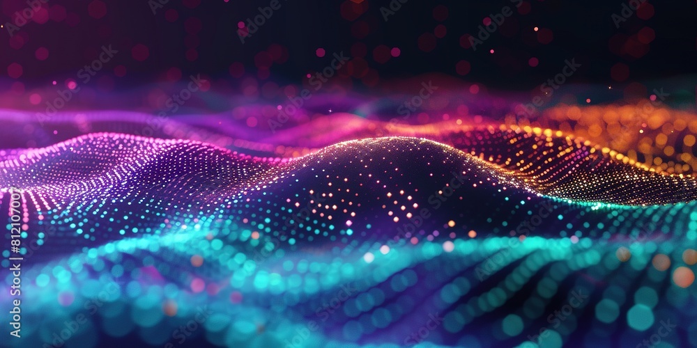 Abstract colorful particle technology background Abstract colorful particle technology background