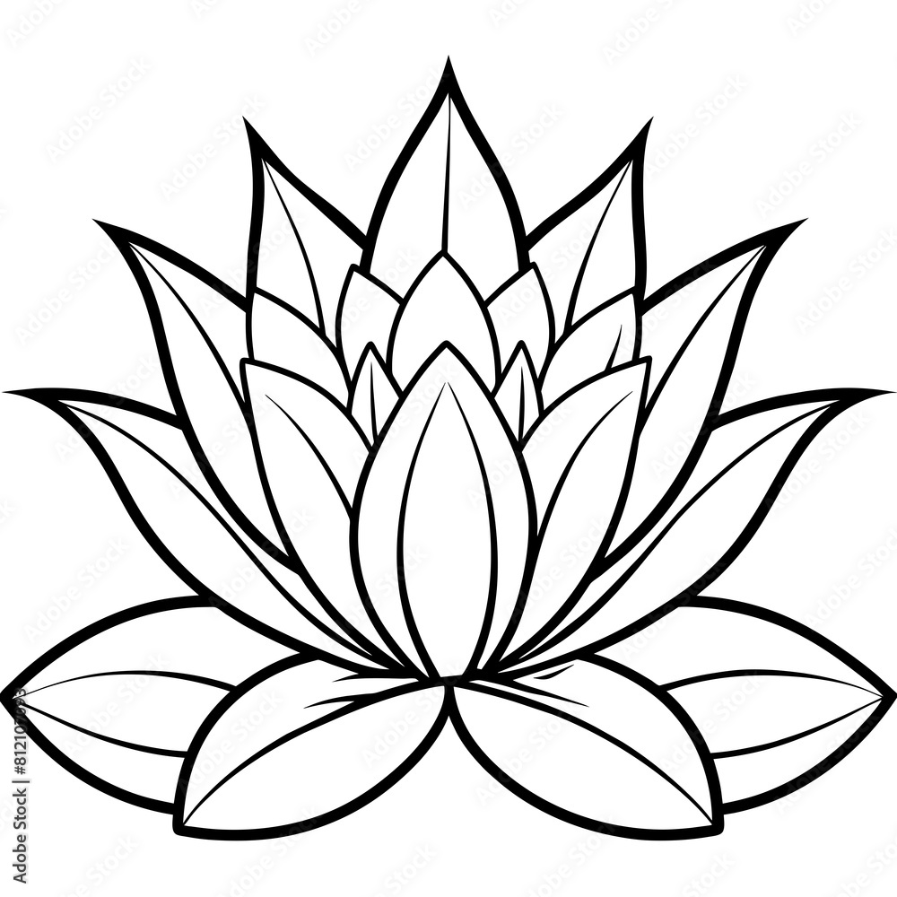 Lotus flower outline coloring book page line art drawing vector illustration for children and adults Lotus flower outline coloring book page line art drawing vector illustration for children and adults