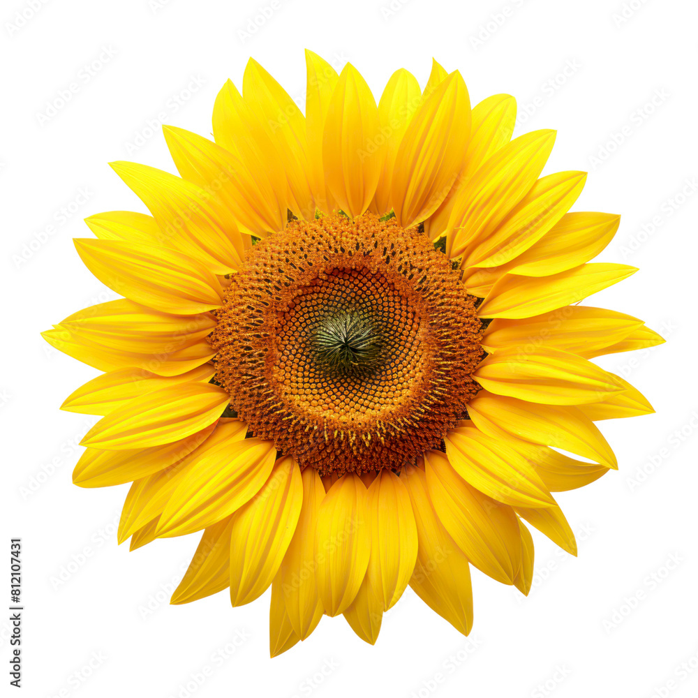 The image shows a beautiful sunflower in full bloom against a black background. The sunflower is a symbol of happiness, joy, and positivity.
