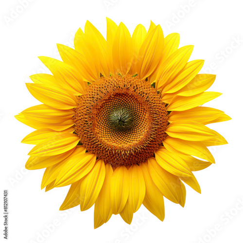 The image shows a beautiful sunflower in full bloom against a black background. The sunflower is a symbol of happiness, joy, and positivity.