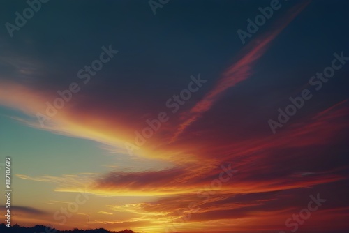 Colorful cloudy sky at sunset. Gradient color. Sky texture. Abstract nature background. Generative AI  © Azhar