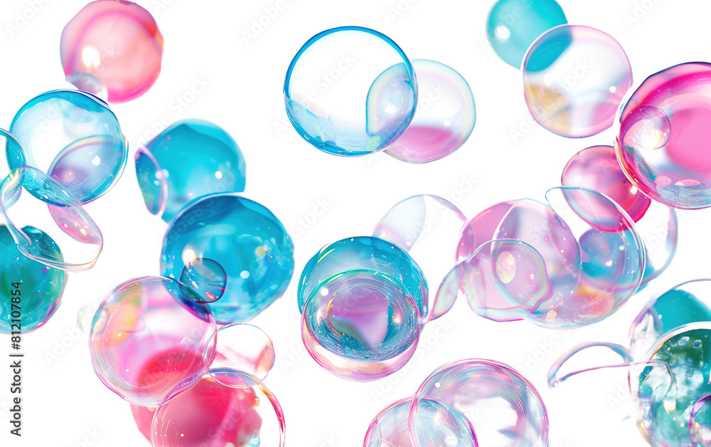 Colorful spheres soap bubbles on white background,png Colorful spheres soap bubbles on white background,png