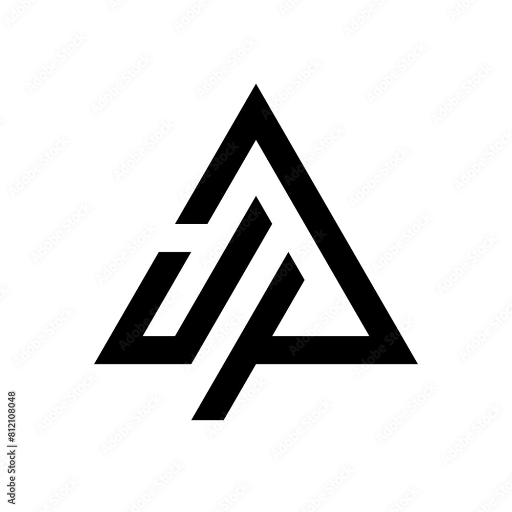 Letter JP triangle monogram logo Letter JP triangle monogram logo