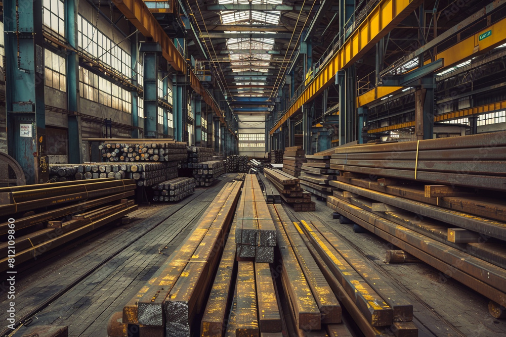 Assorted Steel Bars in Warehouse Assorted Steel Bars in Warehouse