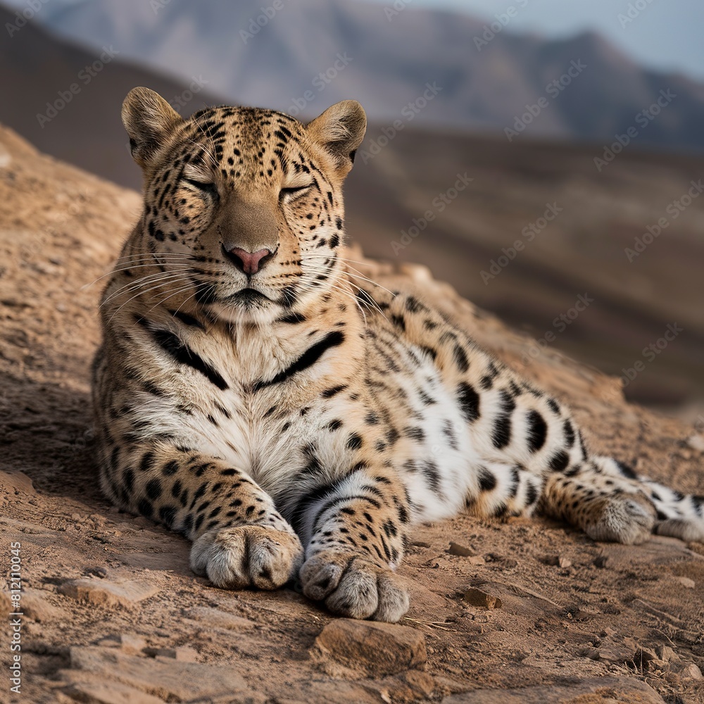 Fototapeta premium persian leopard sleeping