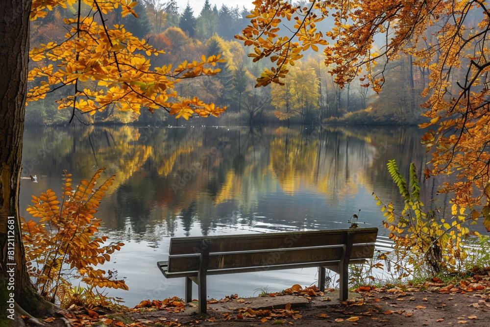Autumn Serenity by the Lake 