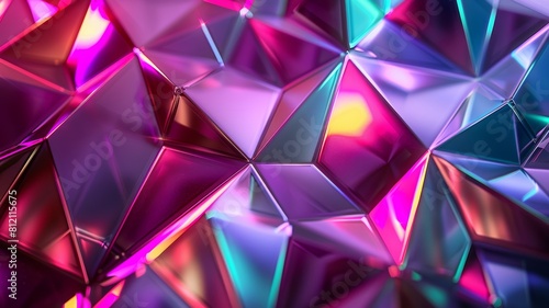 Colorful geometric shapes with a shiny surface. photo