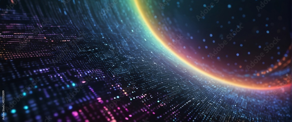 An abstract digital background with binary code and AI algorithms running in the background An abstract digital background with binary code and AI algorithms running in the background