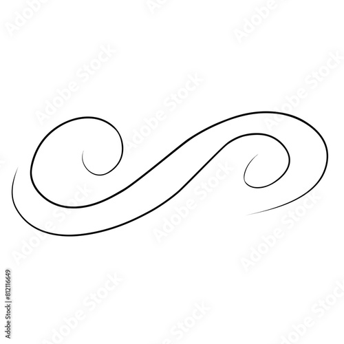 Vintage swirl ornament, line style Hand drawn vector ilustration © G