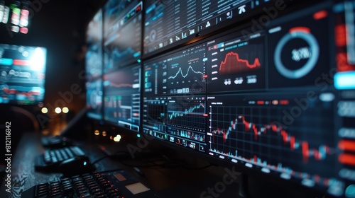 Wallpaper Mural Dashboard of a complex system with graphs and charts of data. Torontodigital.ca