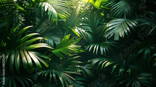 lush green palm leaves