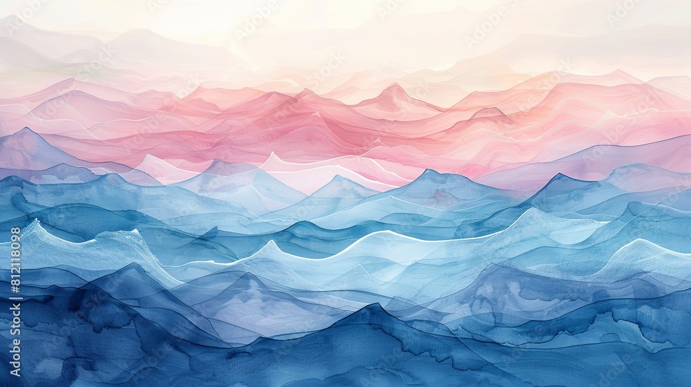 Obraz premium Abstract watercolor painting. Pink and blue pastel colors.