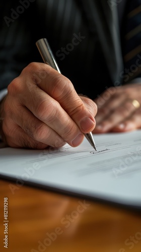 Businessman signing a contract.
