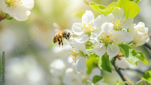 Apple blossom and bee