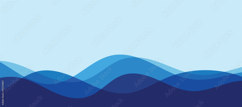 Sea waves layer vector background illustration. Sea beach vector illustration. Sea waves layer vector background illustration. Sea beach vector illustration.