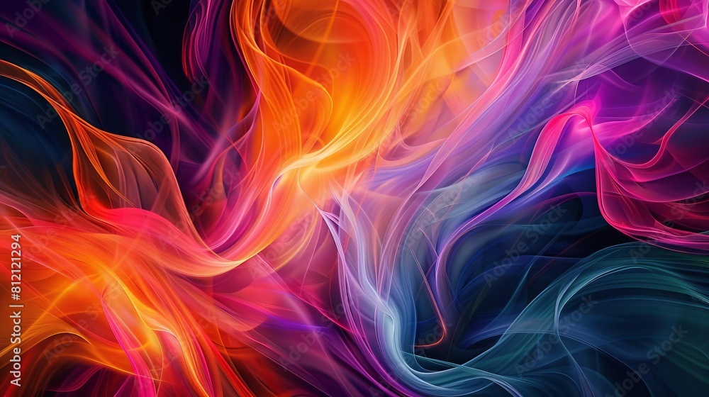 fluid waves of vibrant colors intertwining creating mesmerizing abstract background digital art fluid waves of vibrant colors intertwining creating mesmerizing abstract background digital art