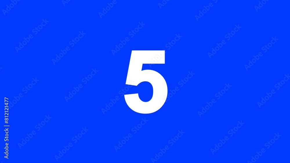 Animated countdown timer from 10 to 0. 10 Second countdown on blue screen Animated countdown timer from 10 to 0. 10 Second countdown on blue screen