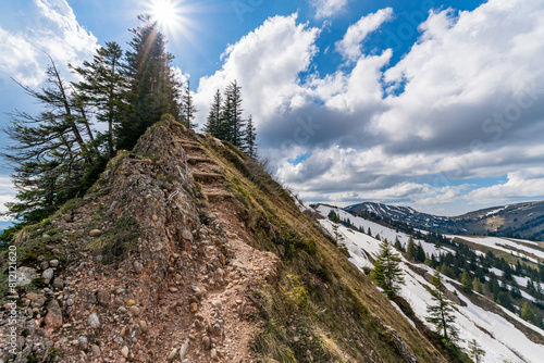 Beautiful mountain tour in spring to the Siplingerkopf from Balderschwang in the Allgau photo