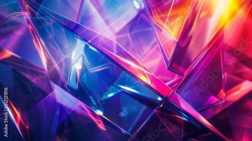 futuristic fusion dynamic interplay of geometric forms and vivid hues abstract background